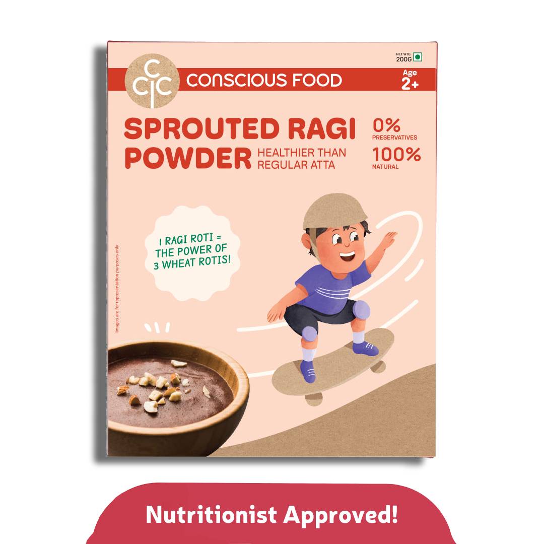 Organic sprouted ragi store flour for babies